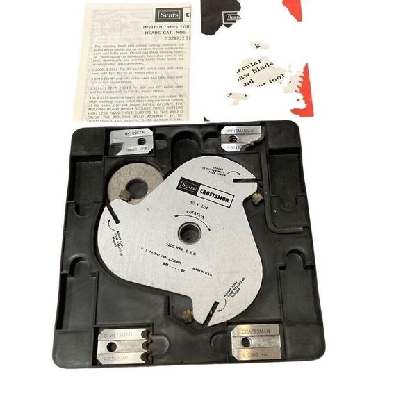 SEARS Craftsman 7" Cutting Molding Set for Radial and Table Saws 9-3218 93218 - Picture 2 of 4